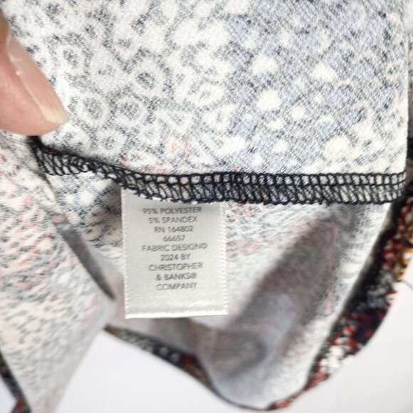 Christopher Banks Peasant Top XL NWT Square Neck Smocked Raglan Sleeve Blouse - Picture 3 of 6